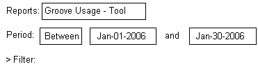 Groove Manager-Berichtsfilter \endash Verwendung