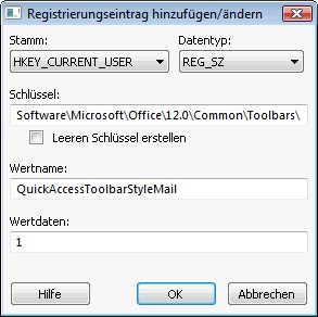 Hinzufügen eines Registrierungswerts zum Bereitstellen mit Office mithilfe des Office-Anpassungstools