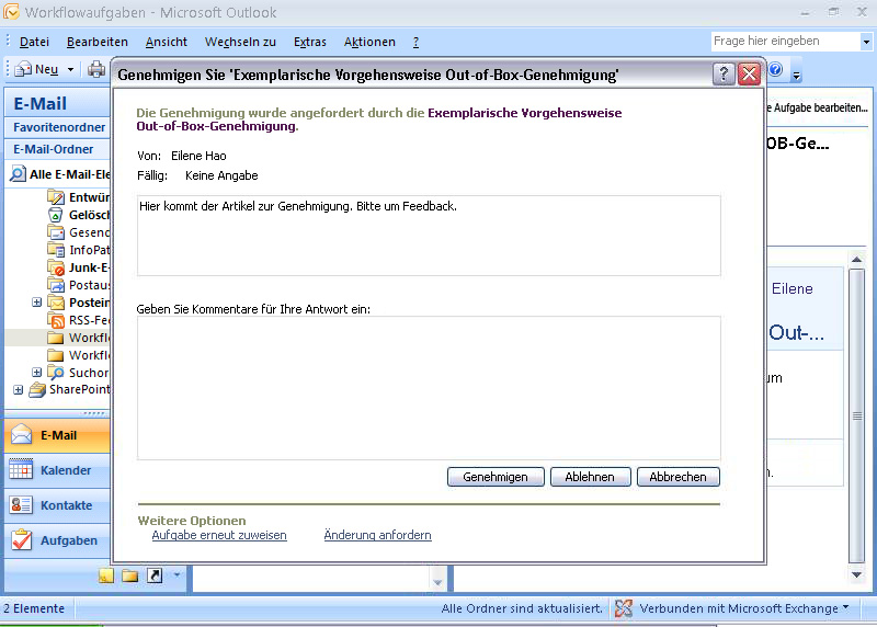 SharePoint Server 2007-Workflowszenario