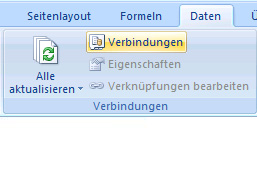 Excel Services – Datenverbindungen auswählen