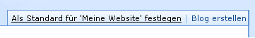 Als Standard festlegen – Auswahl für 'Meine Website'