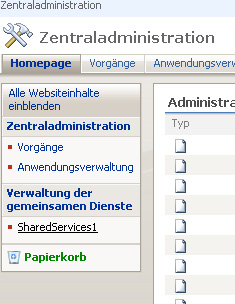 Zentraladministration – Verwaltung der gemeinsamen Dienste