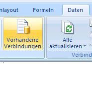 Excel Services-Schaltfläche 'Vorhandene Verbindungen'