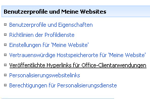 Excel Services – Links zu Office-Client veröffentlichen