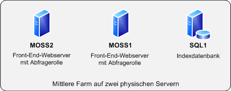 Mittlere Farm auf zwei physischen Servern