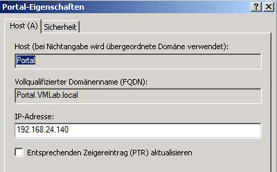 Bild eines DNS-Eintrags