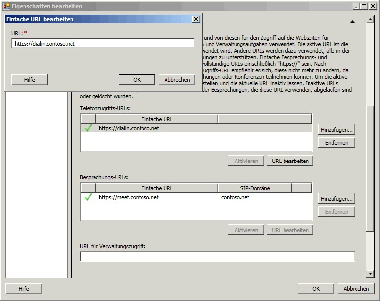 Topologie-Generator: Einfache URL bearbeiten (Dialogfeld)