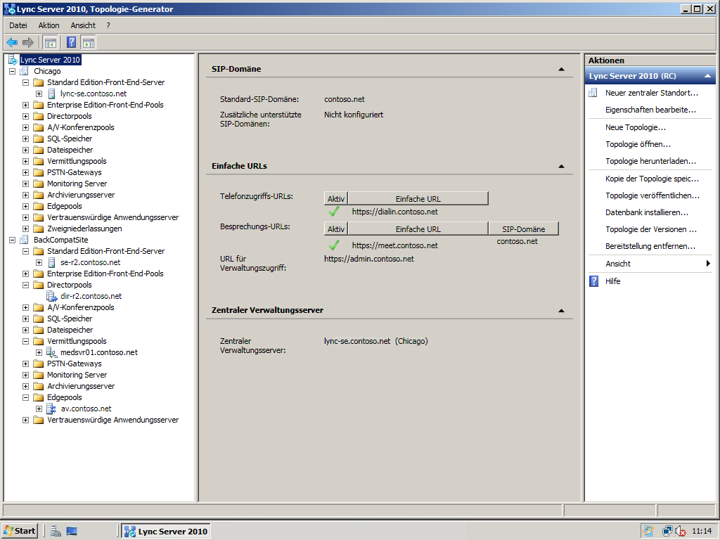 Topologie-Generator: BackCompatSite (Dialogfeld)