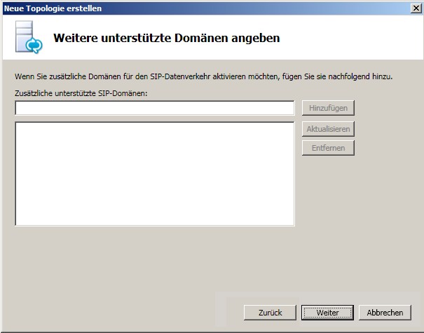 Weitere unterstützte Domänen angeben (Dialogfeld)