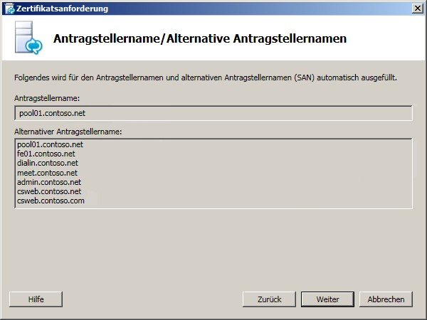 Antragstellername/Alternative Antragstellernamen (Seite)