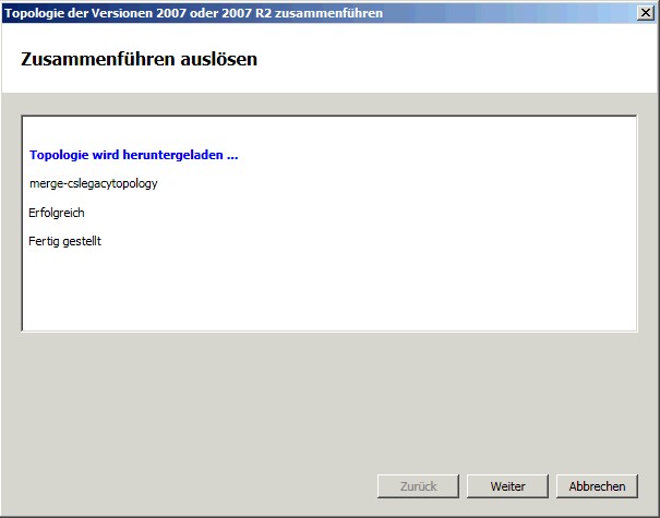 Topologiezusammenführung erfolgreich (Dialogfeld)