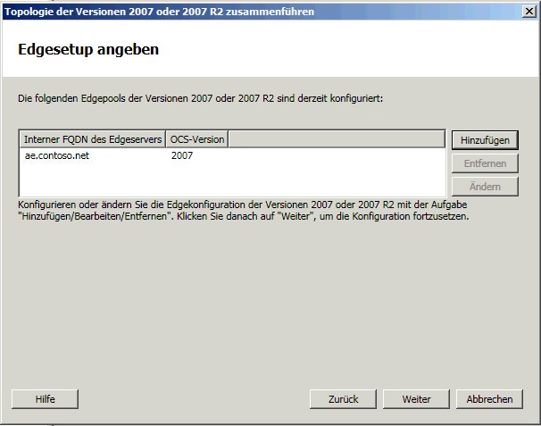 Topologien zusammenführen – Edgesetup angeben (Dialogfeld)