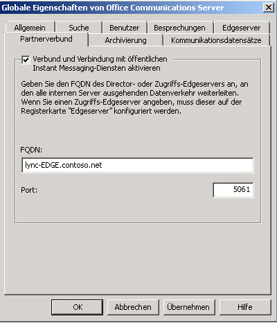 Office Communications Server – Globale Eigenschaften