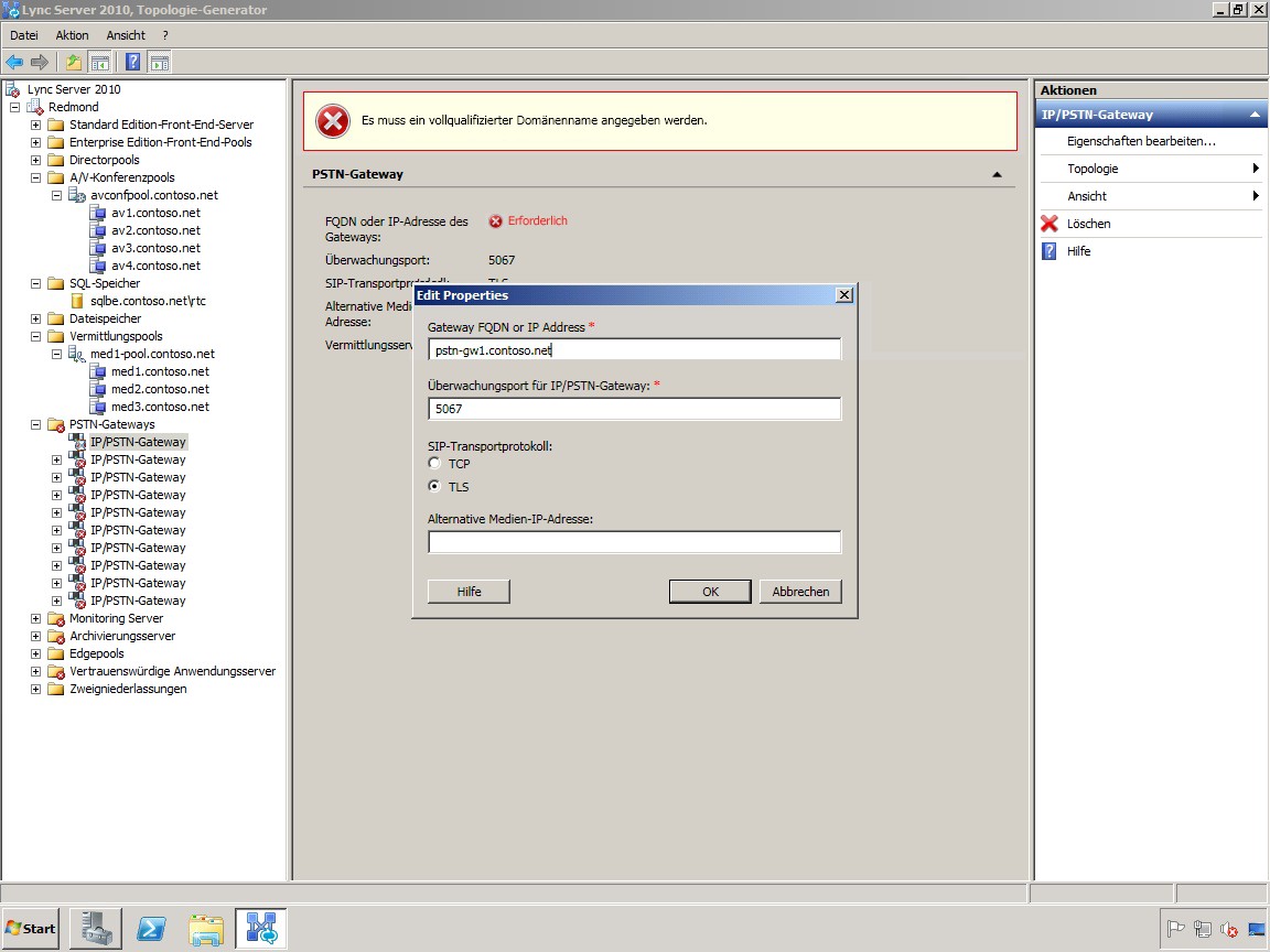 Topologie-Generator: PSTN-Gateways