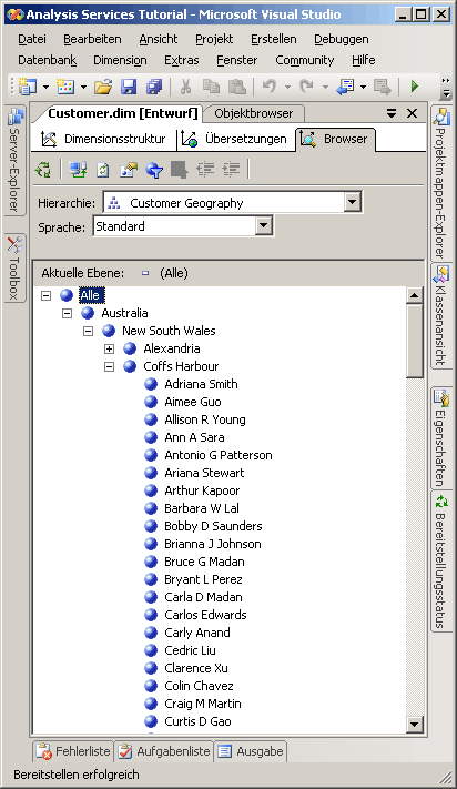 Geänderte Customer Geography-Hierarchie