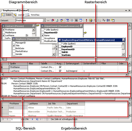 Grafischer Abfrage-Designer für SQL-Abfragen