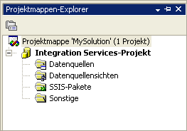 Integration Services-Projekt und -Ordner