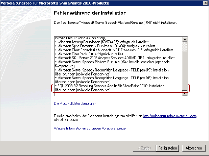 SSRS-Add-In ist bereits installiert.