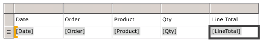 Entwurf, Tabelle mit Kopfzeile und Detailzeile