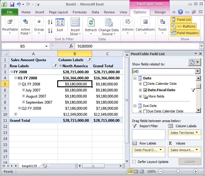 Richtig dimensionierte Sales Quota Measure-Gruppe