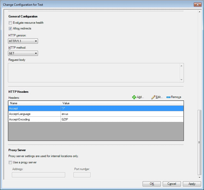 Seite „Konfiguration für Test ändern“ (unten)