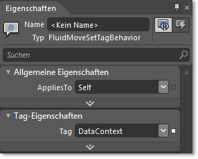 FluidMoveSetTagBehavior im Eigenschaftenpanel