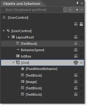 FluidMoveBehavior im Raster