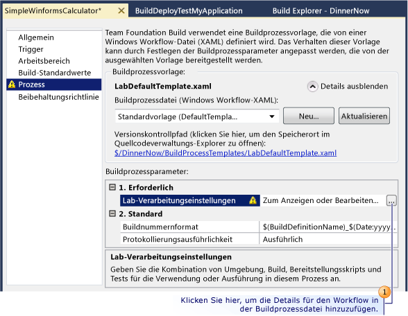 Details für den Workflow hinzufügen