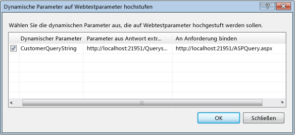 Heraufstufen von dynamischen Parametern