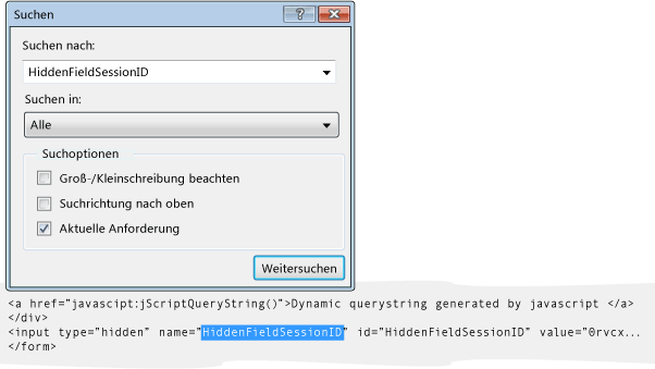 HiddenFieldSessionID suchen