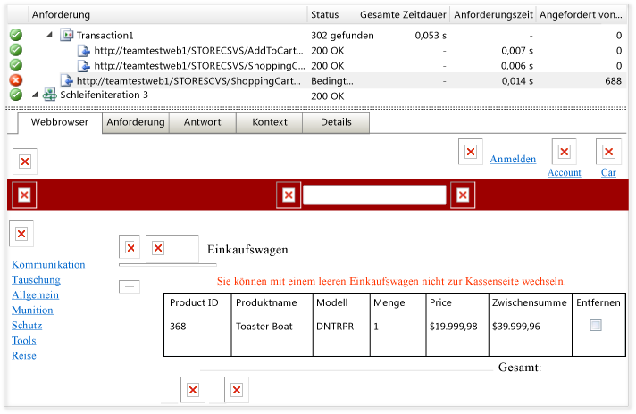 Fehler bei Webanforderung über Link