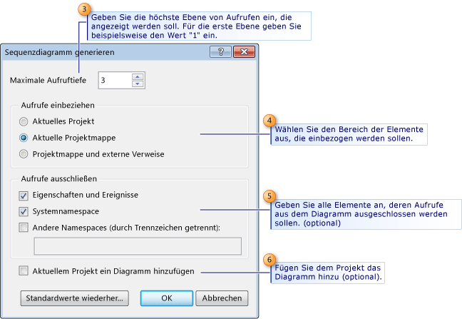 Dialogfeld „Sequenz erstellen“