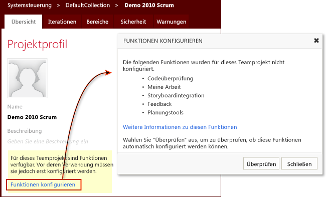 Assistenten zur Funktionsaktivierung starten