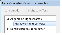 C++-Projekteigenschaften - Framework und Verweise