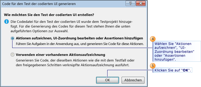 Aktionen zur Datensatzauswahl