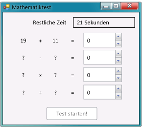 Mathetest wird durchgeführt