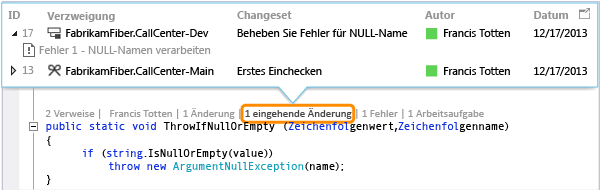 CodeLens: See incoming change from another branch