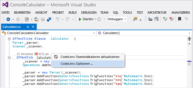 CodeLens - Turn indicators off or on