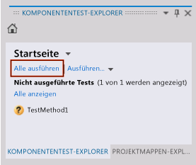 Komponententest-Explorer - Komponententest ausführen