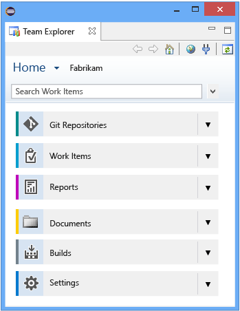 Home page w/ Git as source control - Eclipse