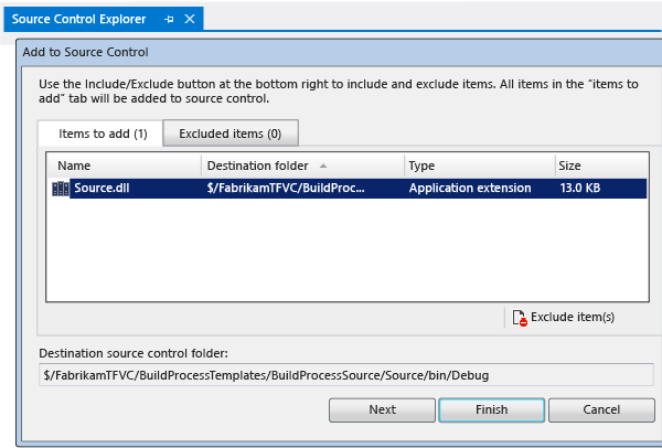 Add build process binary to TFVC version control