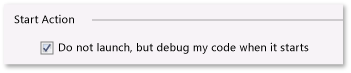 C#/VB debug launch application property