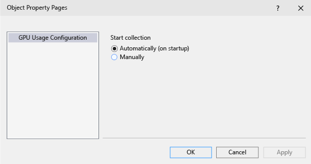 Configure when GPU Usage collection starts