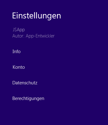 Screenshot der durch das Codebeispiel erstellten Einstellungsregisterkarte