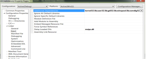 linker delay-loaded libraries field