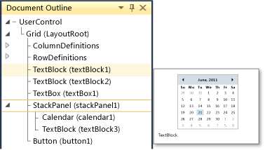 Document Outline window