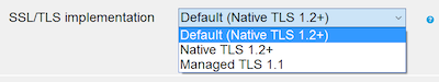 Kombinationsfeld tls/SSL-Implementierung in Visual Studio