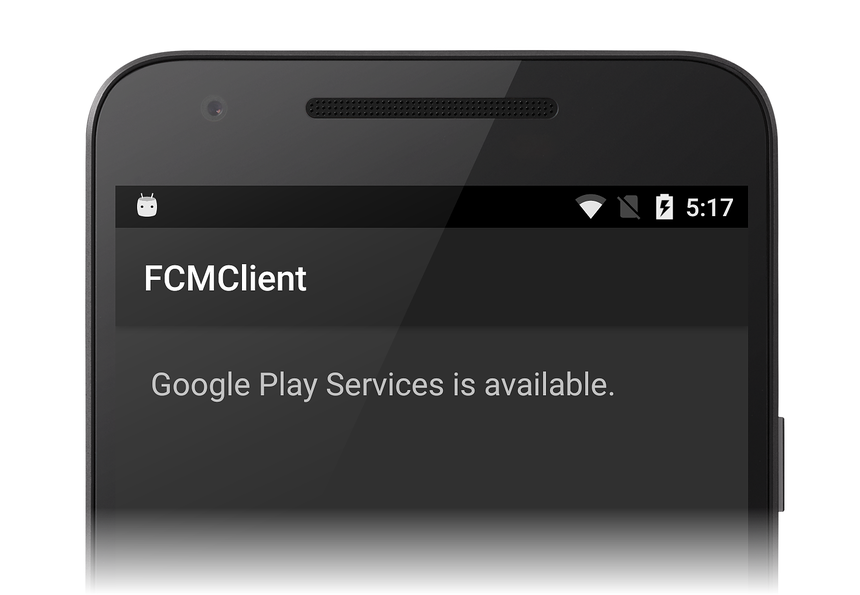 Die App gibt an, dass Google Play Services verfügbar ist.