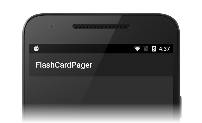 Screenshot der FlashCardPager-App mit leerem ViewPager