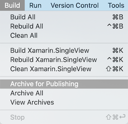 visual studio archive for publishing